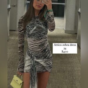 The Attico Zebra Print Mini Dress